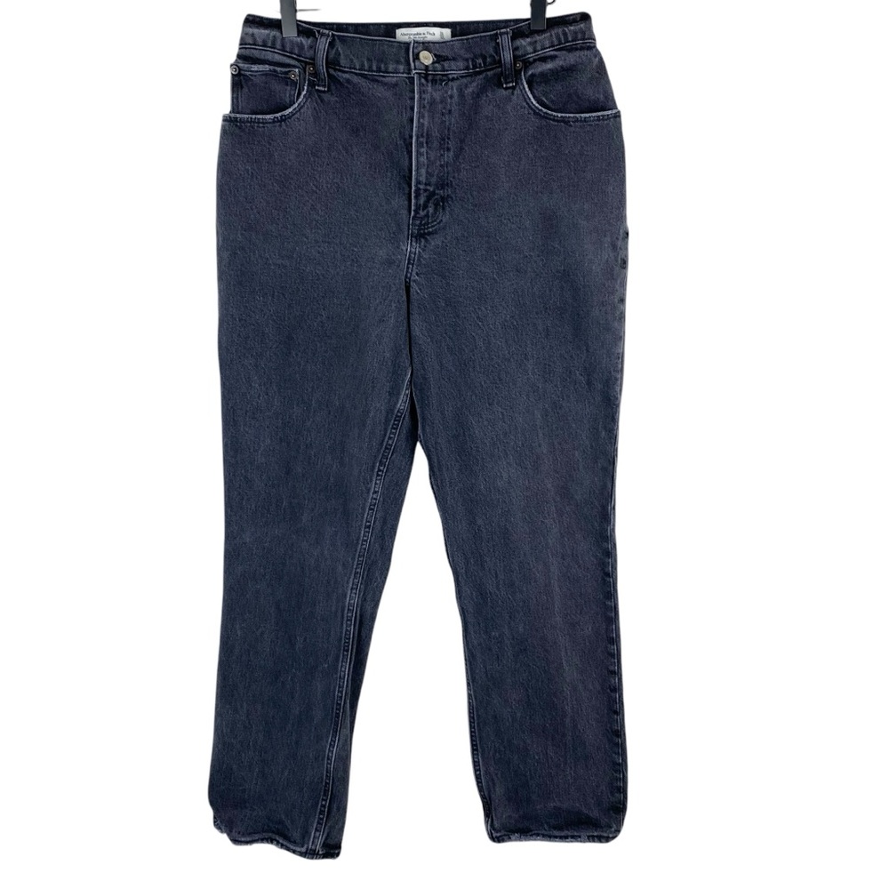Abercrombie & Fitch Women's Straight Leg Jeans - Dark Blue